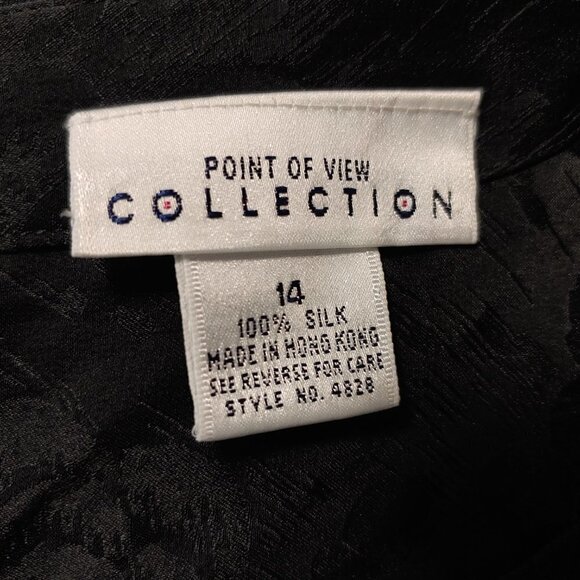 Lagenlook Silk Jacquard Vintage Tunic Top  Point of View Collection Ruching 14 - Picture 4 of 9